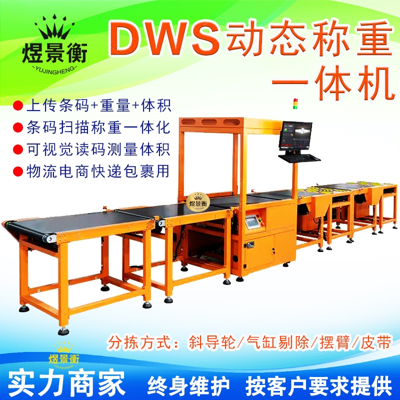 摆轮分拣快递物流测量称重一体机操作视频