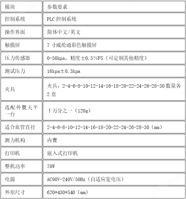 人工血管整體水滲漏性測(cè)試儀 提供檢測(cè)方案