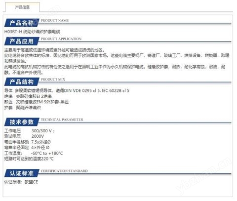 H03RT-H紡綸紗編織護套電纜